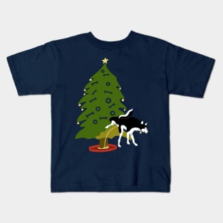 My Dog’s Own Christmas Tree - Husky! Kids T-Shirt